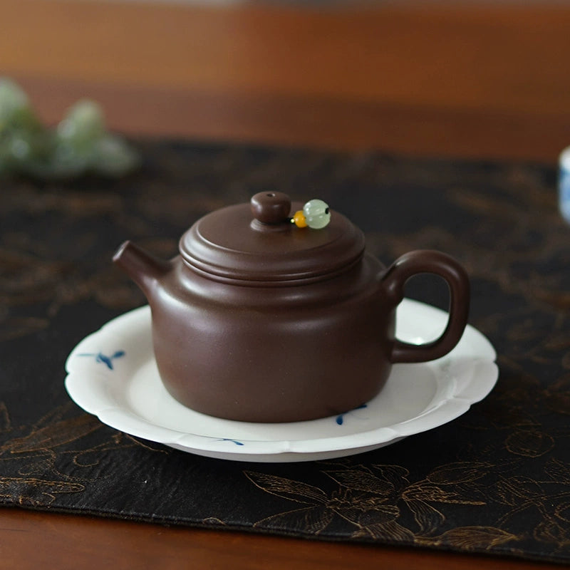 Yixing purple clay pot semi-handmade raw ore Cultural Revolution purple mud sprinkle Jinde Zhong pot