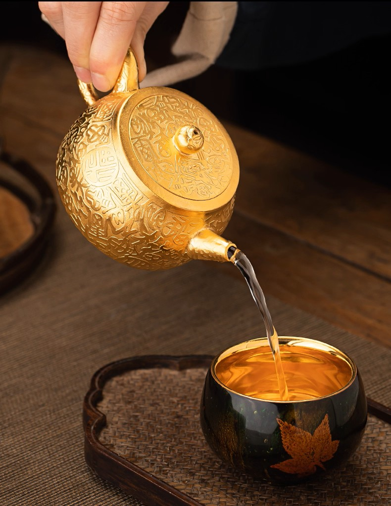 Wang shun 24k gilt baifu gold xishi handmade teapot