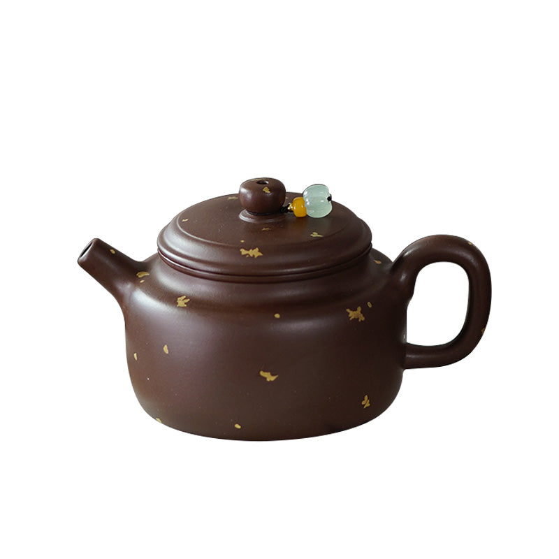 Yixing purple clay pot semi-handmade raw ore Cultural Revolution purple mud sprinkle Jinde Zhong pot