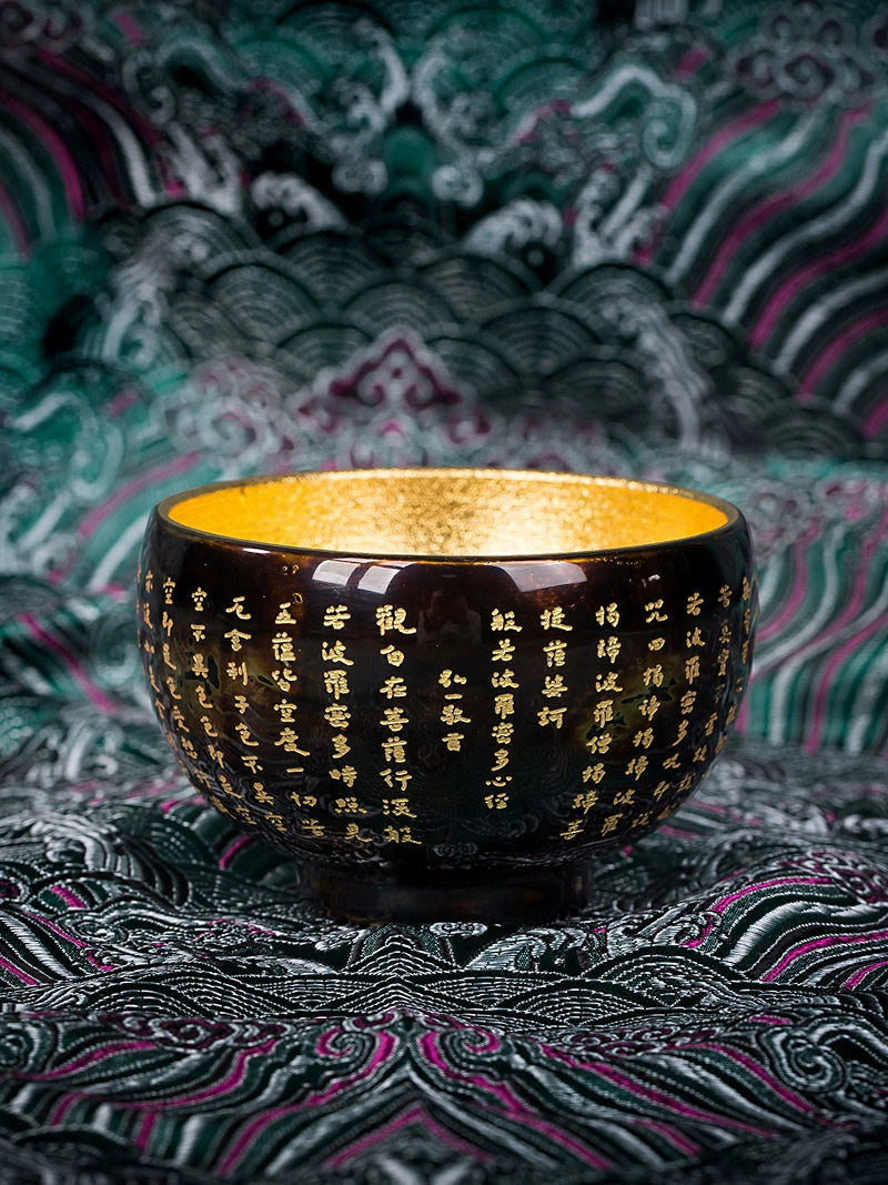 Cai Zhiqiang calendula heart lacquer marigold 24k gold teacup