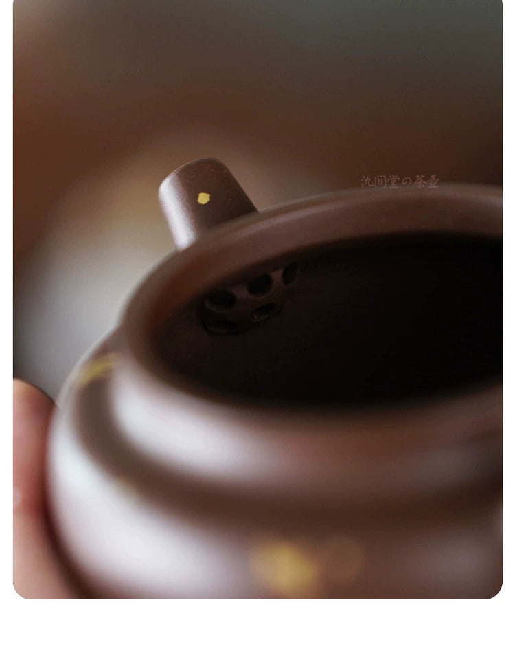 Yixing purple clay pot semi-handmade raw ore Cultural Revolution purple mud sprinkle Jinde Zhong pot