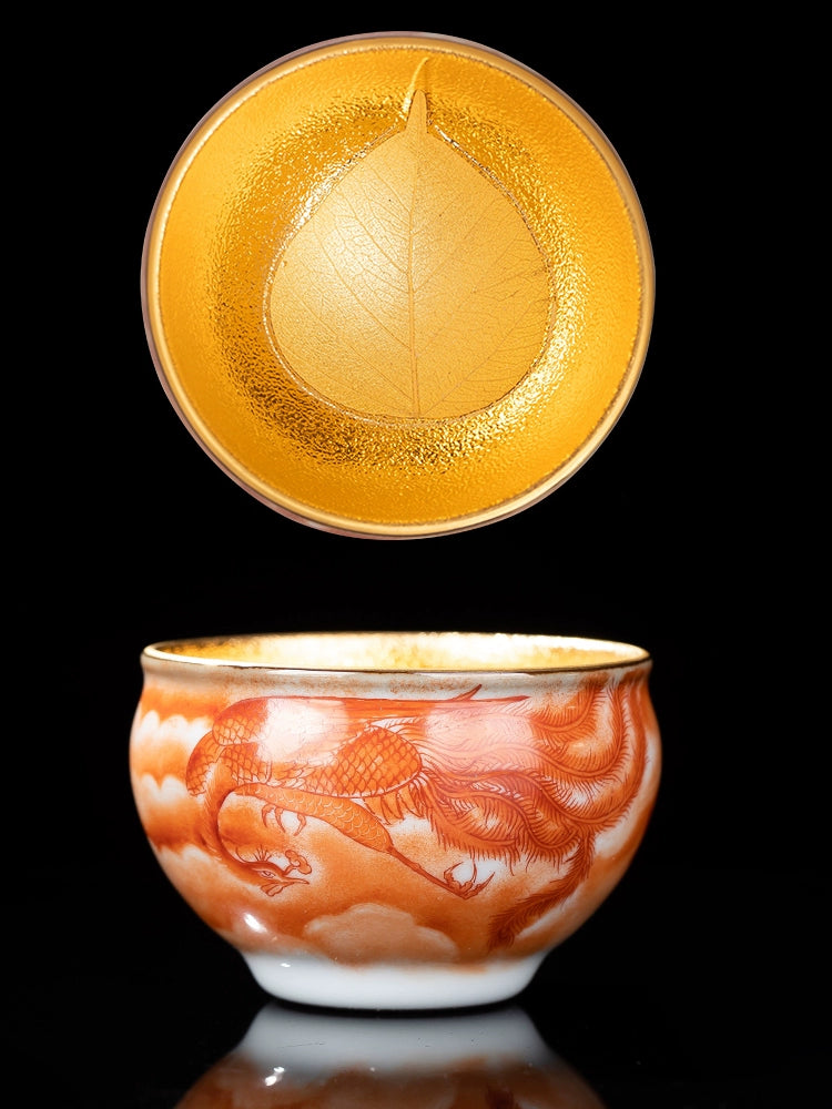 Master Cai Zhiqiang's high-end hand-painted marigold, a single teacup, a master's cup, a tea cup, a personal special tea set gift