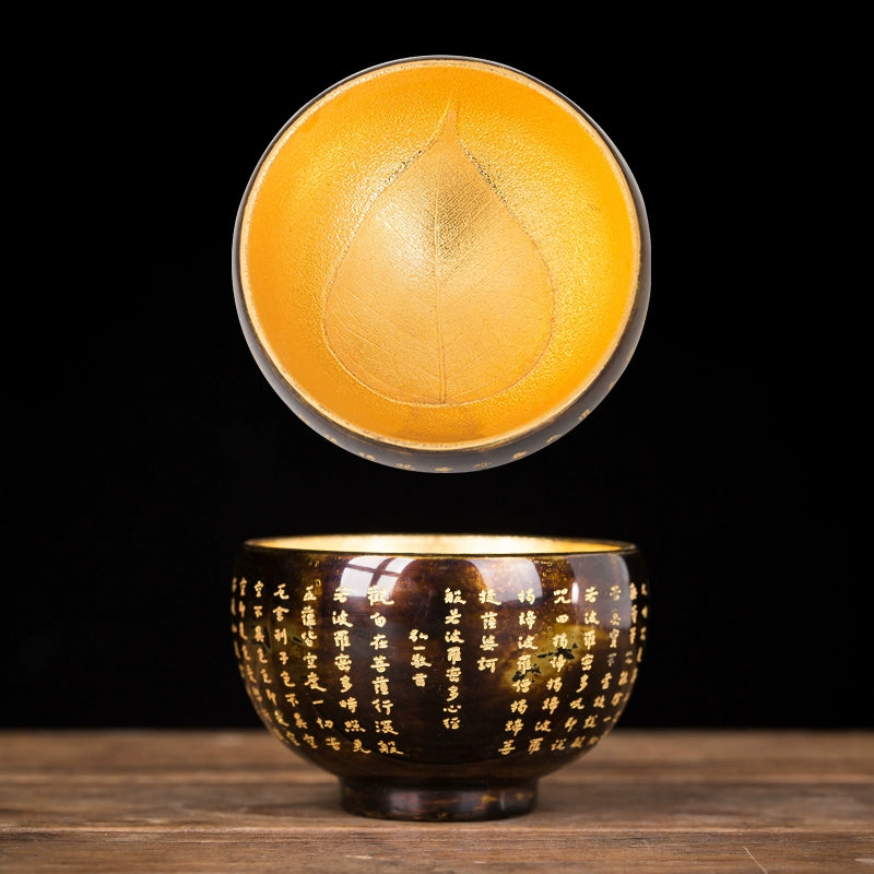 Cai Zhiqiang calendula heart lacquer marigold 24k gold teacup